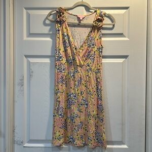Lilly Pulitzer Butterfly Floral Knit Faux Wrap Dress S